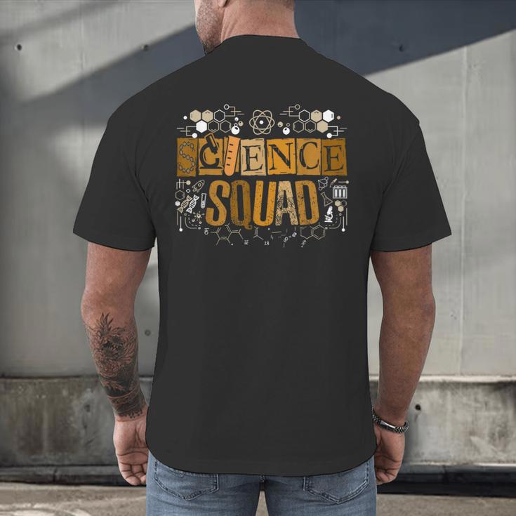 Science Squad Teacher STEM Chemistry Biology Physics Men's Back Print T-Shirt, gift for family, gift for coworker Science Squad Teacher STEM Chemistry Biology Physics Men's Back Print T-Shirt, gift for family, gift for coworker