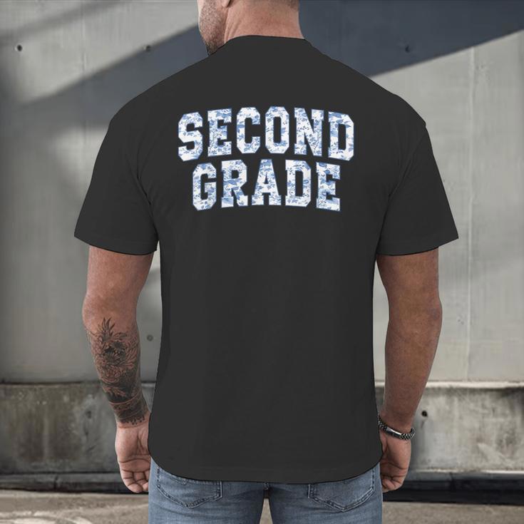 Second Grade Floral Blue Back To School 2nd Grade Teacher Men's Back Print T-Shirt, gift for family, gift for coworker Second Grade Floral Blue Back To School 2nd Grade Teacher Men's Back Print T-Shirt, gift for family, gift for coworker