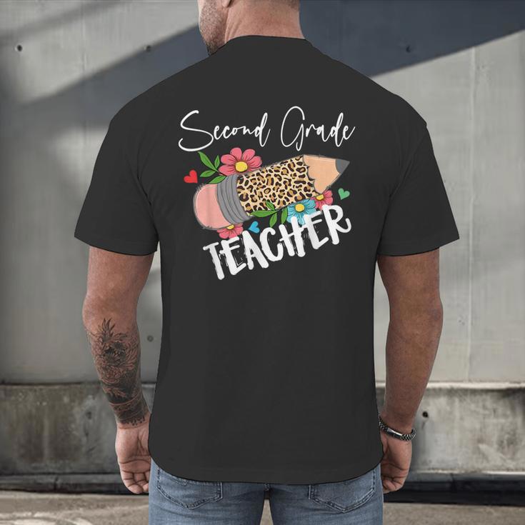 Second Grade Teacher Leopard Pencil 2nd Grade Women Teacher Men's Back Print T-Shirt, gift for family, gift for coworker Second Grade Teacher Leopard Pencil 2nd Grade Women Teacher Men's Back Print T-Shirt, gift for family, gift for coworker