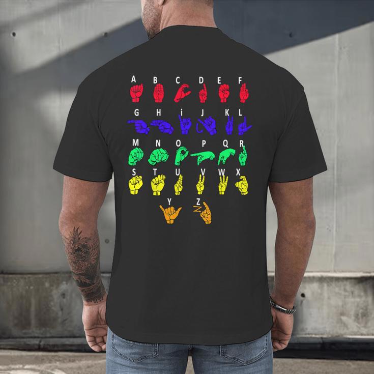 Sign Language Alphabet For ASL Interpreter Deaf Teacher Stud For Men Women Girls Kids Men's Back Print T-Shirt, gift for family, gift for coworker Sign Language Alphabet For ASL Interpreter Deaf Teacher Stud For Men Women Girls Kids Men's Back Print T-Shirt, gift for family, gift for coworker