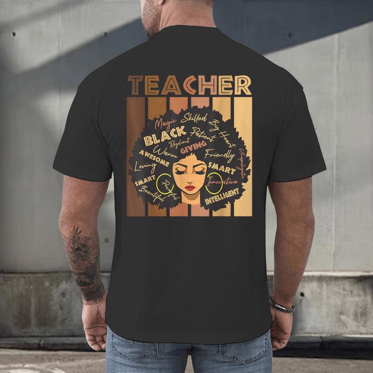 Smart Teacher Afro Girl Melanin African American Wowen Men's Back Print T-Shirt, gift for family, gift for coworker