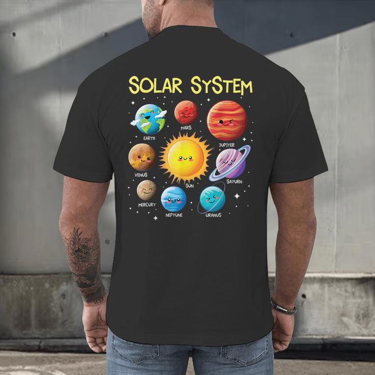 Solar System Cute Face Planets Space Science Teacher School Men's Back Print T-Shirt, gift for family, gift for coworker Solar System Cute Face Planets Space Science Teacher School Men's Back Print T-Shirt, gift for family, gift for coworker