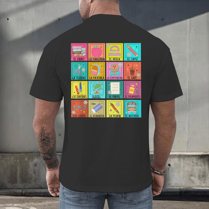 Spanish Teacher Back To School Maestra Dual Language Crew Men's Back Print T-Shirt, gift for family, gift for coworker