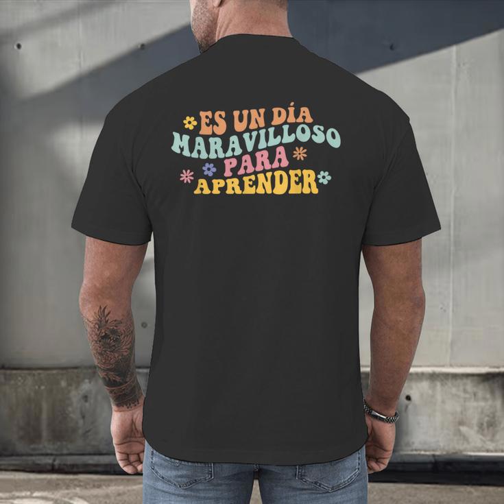 Spanish Teacher Dual Language Bilingual Teacher Cute Preppy Men's Back Print T-Shirt, gift for family, gift for coworker