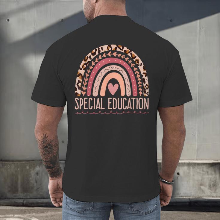 Special Education Shirt Teacher SPED Leopard Boho Rainbow Men's Back Print T-Shirt, gift for family, gift for coworker Special Education Shirt Teacher SPED Leopard Boho Rainbow Men's Back Print T-Shirt, gift for family, gift for coworker