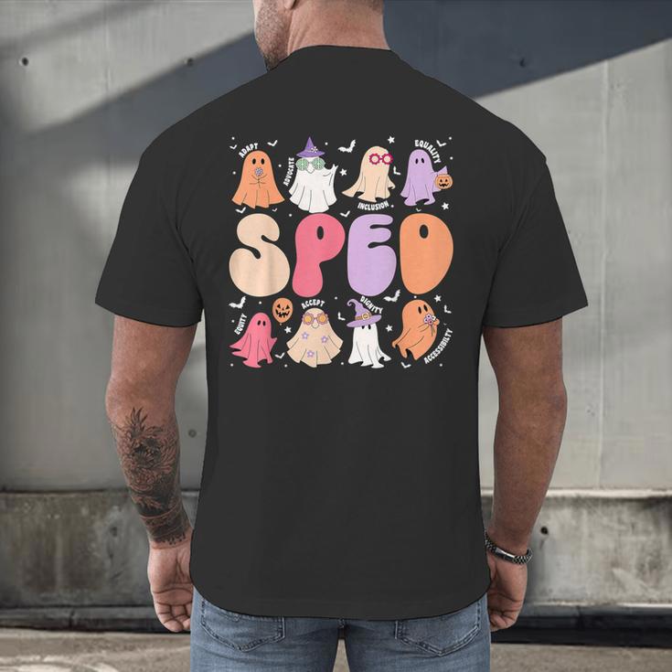 Special Education Teacher Ghosts Halloween SPED Teacher Men's Back Print T-Shirt, gift for family, gift for coworker Special Education Teacher Ghosts Halloween SPED Teacher Men's Back Print T-Shirt, gift for family, gift for coworker