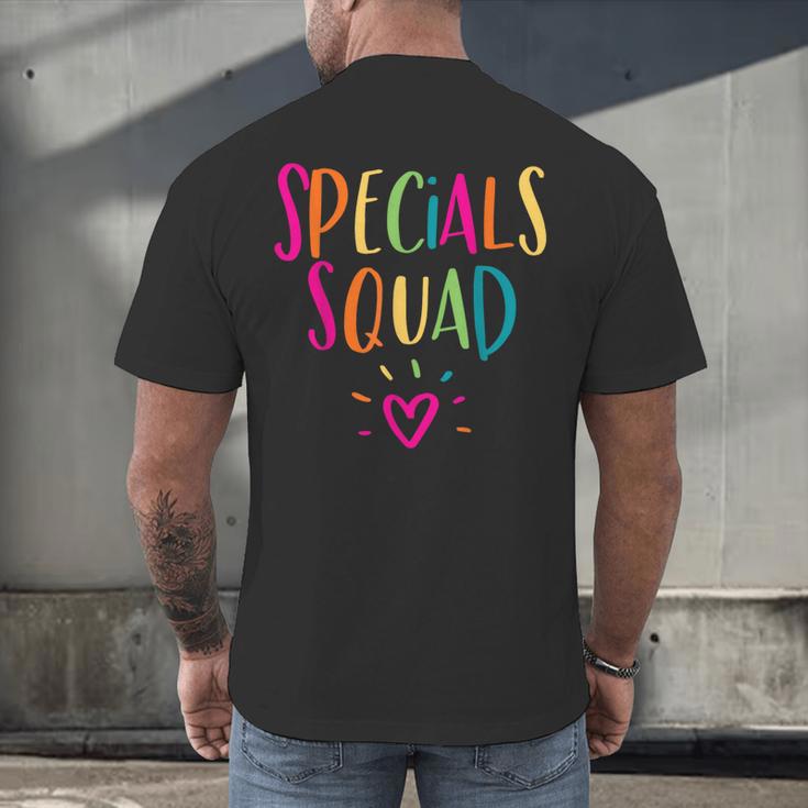 Specials Squad Art Music PE Tech Gym Teacher Team Men's Back Print T-Shirt, gift for family, gift for coworker Specials Squad Art Music PE Tech Gym Teacher Team Men's Back Print T-Shirt, gift for family, gift for coworker