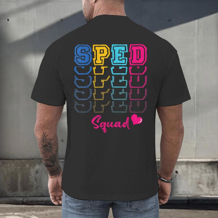 SPED Squad Proud Special Education Para Teacher Colorful Men's Back Print T-Shirt, gift for family, gift for coworker SPED Squad Proud Special Education Para Teacher Colorful Men's Back Print T-Shirt, gift for family, gift for coworker