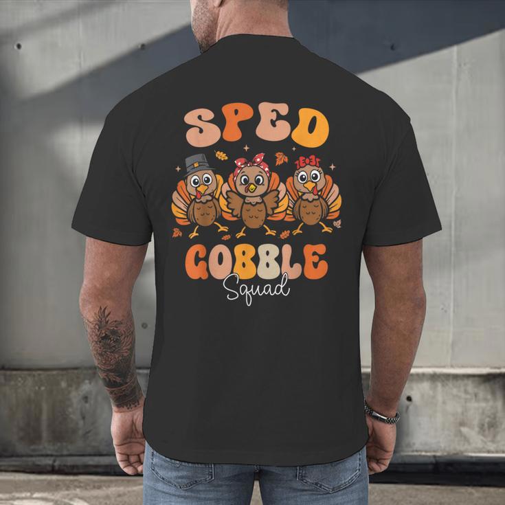 Sped Teacher Gobble Squad Thanksgiving Special Education Men's Back Print T-Shirt, gift for family, gift for coworker