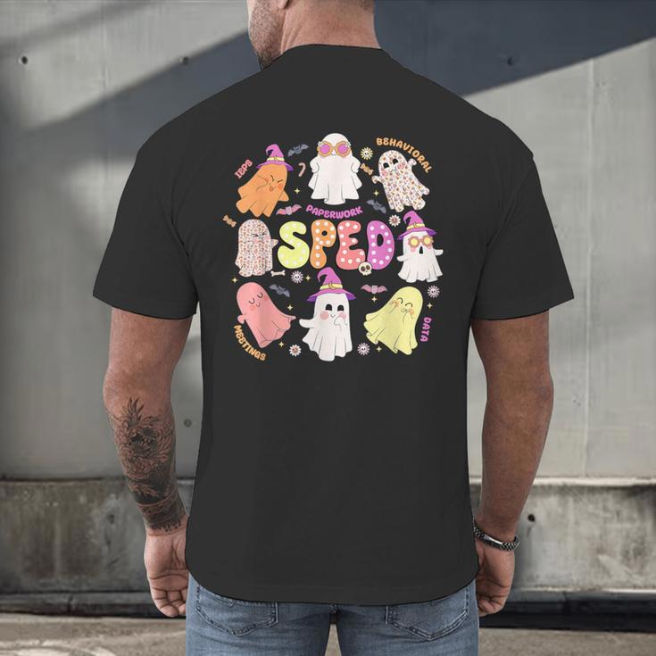 SPED Teacher Halloween Spooky Special Education Team Men Women Kids Men's Back Print T-Shirt, gift for family, gift for coworker
