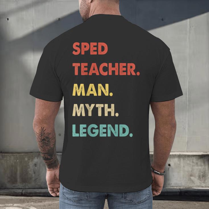 Sped Teacher Man Myth Legend Men's Back Print T-Shirt, gift for family, gift for coworker