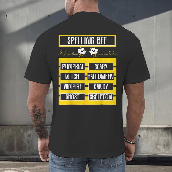 Spelling Bee Halloween Teachers Bee Spelling Competition Men's Back Print T-Shirt, gift for family, gift for coworker