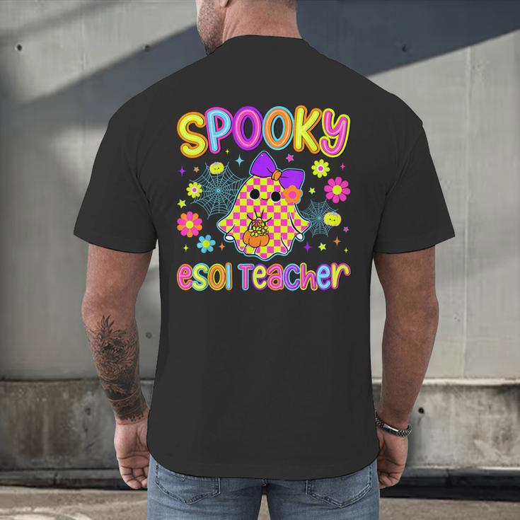 Spooky ESOL Teacher Halloween ESOL Teaching Coquette Men's Back Print T-Shirt, gift for family, gift for coworker Spooky ESOL Teacher Halloween ESOL Teaching Coquette Men's Back Print T-Shirt, gift for family, gift for coworker