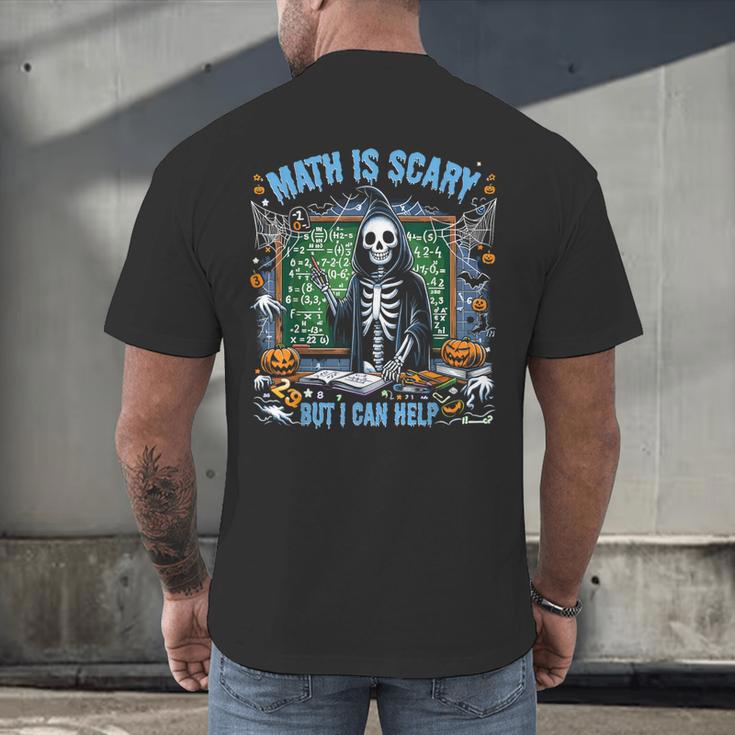 Spooky Halloween Math Teacher Men's Back Print T-Shirt, gift for family, gift for coworker Spooky Halloween Math Teacher Men's Back Print T-Shirt, gift for family, gift for coworker