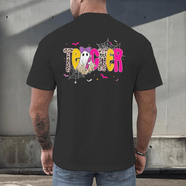 Spooky Halloween Teacher Para Counselor SPED Preppy Boo Kids Men's Back Print T-Shirt, gift for family, gift for coworker Spooky Halloween Teacher Para Counselor SPED Preppy Boo Kids Men's Back Print T-Shirt, gift for family, gift for coworker