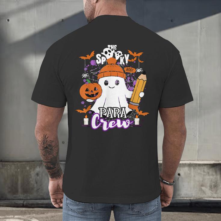 Spooky Para Crew Ghost Halloween Paraprofessional Teacher Men's Back Print T-Shirt, gift for family, gift for coworker
