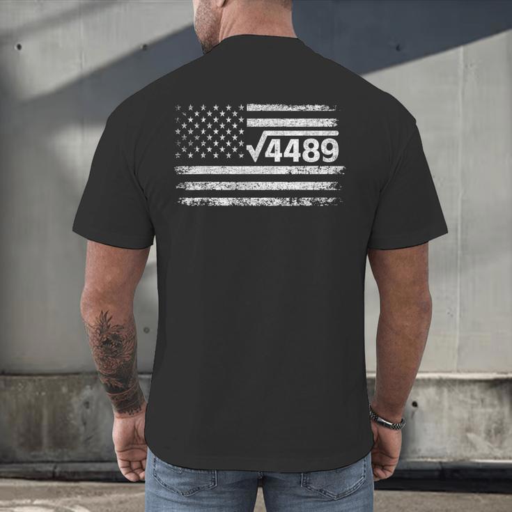 Square Root 4489 Slang Math Teacher Six Seven 6 7 USA Flag Men's Back Print T-Shirt, gift for family, gift for coworker Square Root 4489 Slang Math Teacher Six Seven 6 7 USA Flag Men's Back Print T-Shirt, gift for family, gift for coworker