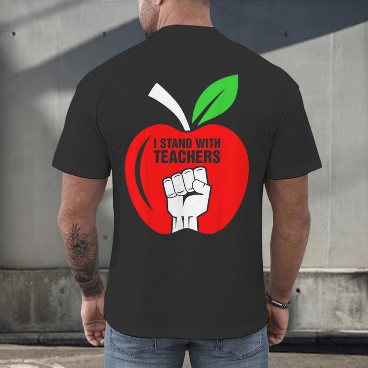 I Stand With Teachers Tshirt Men's Back Print T-Shirt, gift for family, gift for coworker