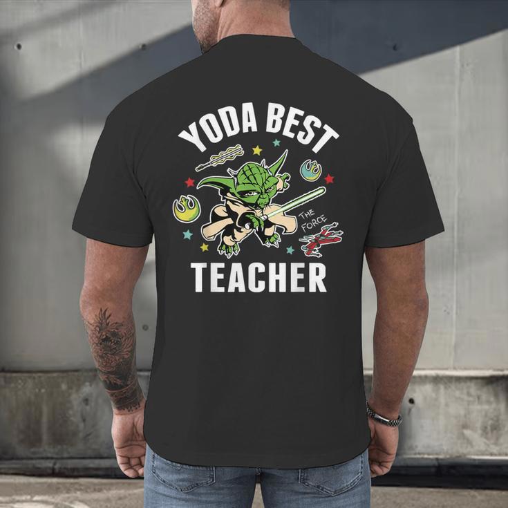 Star Wars Yoda Best Teacher Icons Men's Back Print T-Shirt, gift for family, gift for coworker