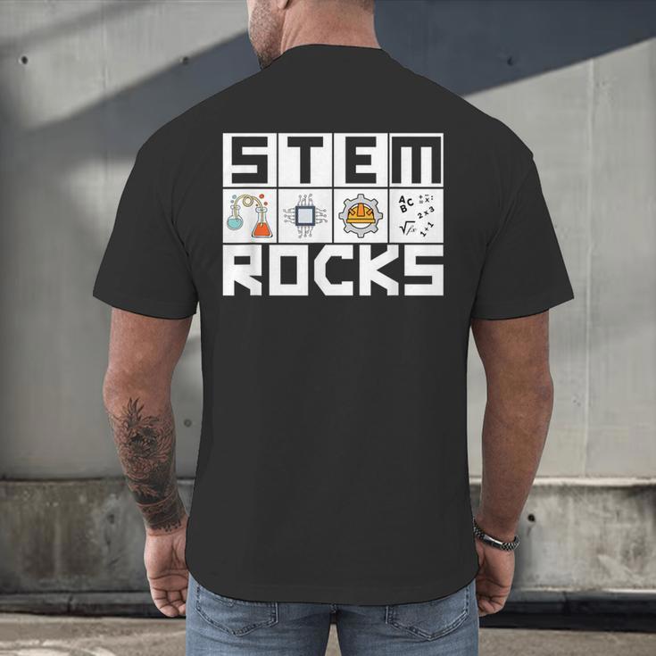 STEM Rocks Science Technology Engineering Math STEM Teacher Men's Back Print T-Shirt, gift for family, gift for coworker STEM Rocks Science Technology Engineering Math STEM Teacher Men's Back Print T-Shirt, gift for family, gift for coworker