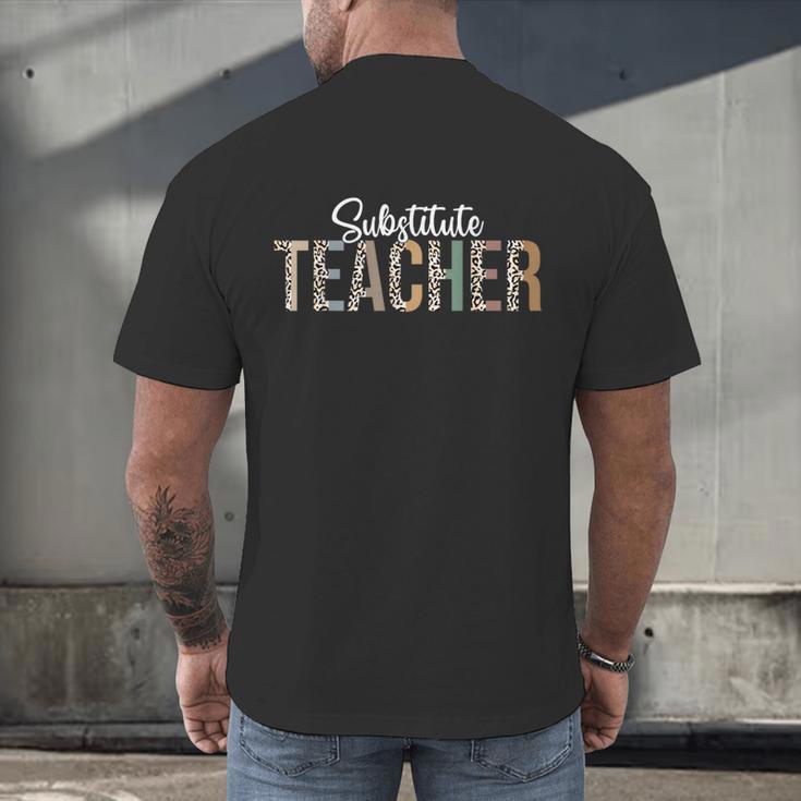 Substitute Teacher Supplies For Teachers Leopard For Men Women Men's Back Print T-Shirt, gift for family, gift for coworker Substitute Teacher Supplies For Teachers Leopard For Men Women Men's Back Print T-Shirt, gift for family, gift for coworker