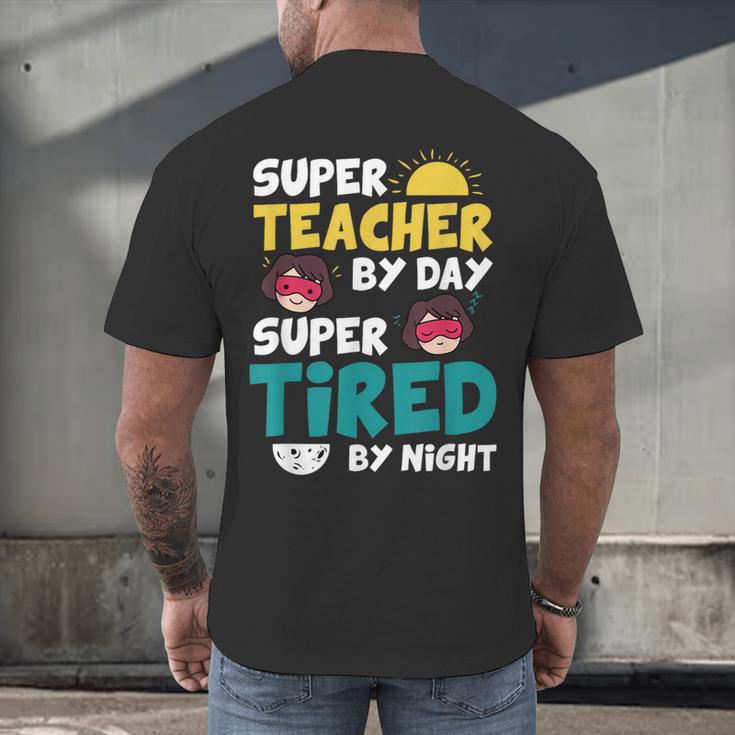 Super Hero Teacher Superheroes Men's Back Print T-Shirt, gift for family, gift for coworker