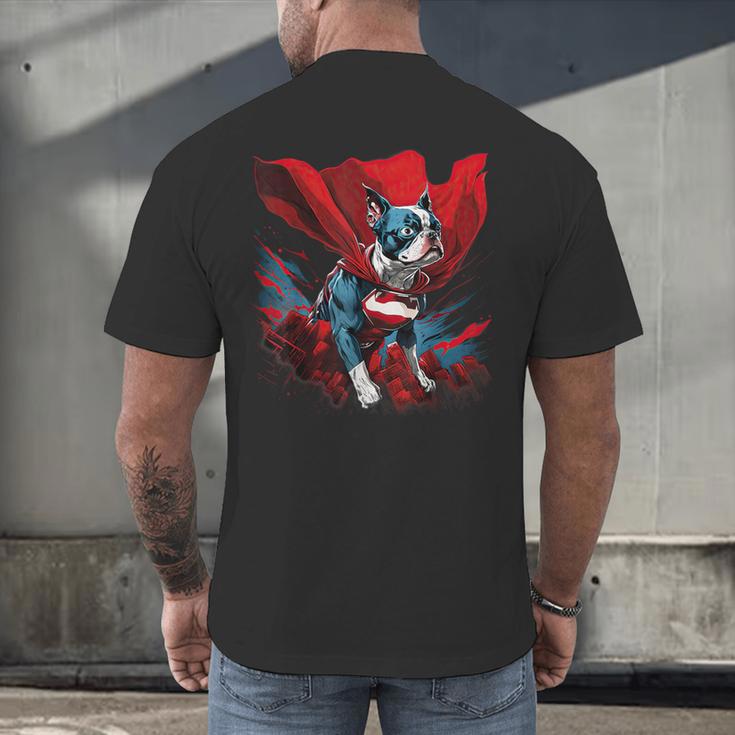 Super Power Superhero Boston Terrier Dog For Men Women Kids Men's Back Print T-Shirt, gift for family, gift for coworker