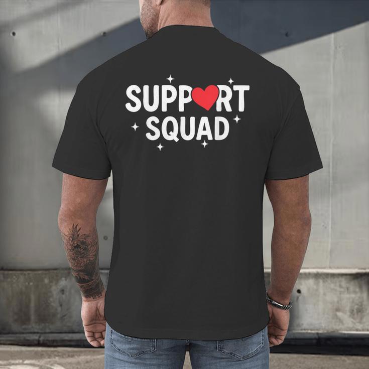 Support Squad Cute Heart Supportive Teacher Team Member Men's Back Print T-Shirt, gift for family, gift for coworker Support Squad Cute Heart Supportive Teacher Team Member Men's Back Print T-Shirt, gift for family, gift for coworker