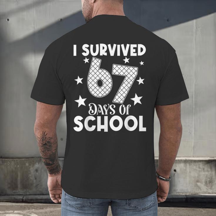 I Survived 67 Days Of School Teachers Students Men's Back Print T-Shirt, gift for family, gift for coworker