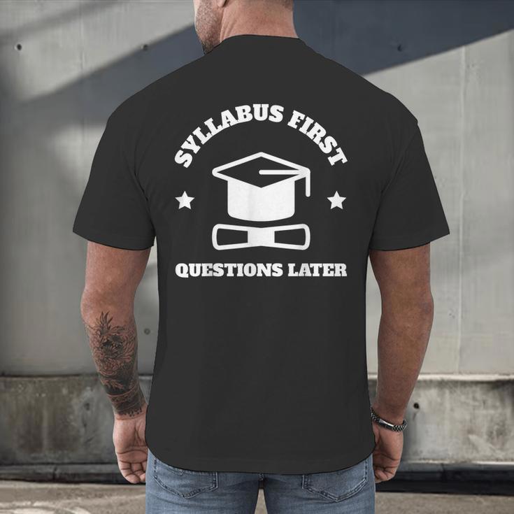 SYLLABUS PROFESSOR TEACHER Men's Back Print T-Shirt, gift for family, gift for coworker