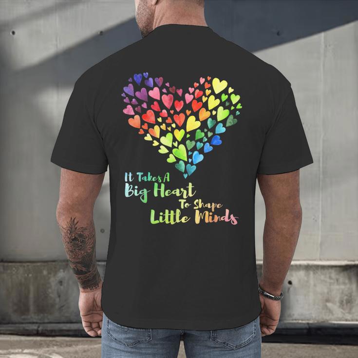 It Takes A Big Heart To Shape Little Minds Teacher Student Men Women Kids Men's Back Print T-Shirt, gift for family, gift for coworker