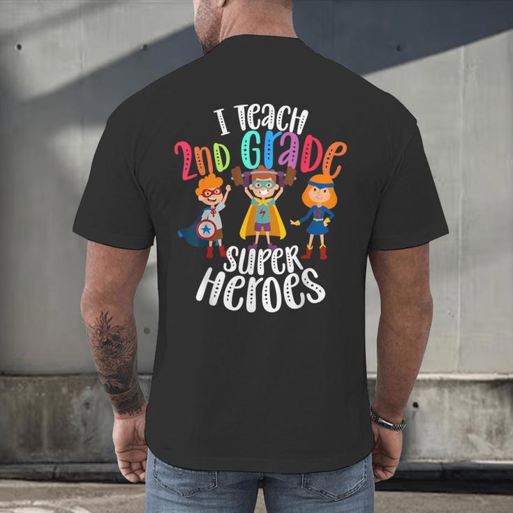 I Teach 2nd Grade Superheroes Back To School Teacher Men Women Girls Kids Men's Back Print T-Shirt, gift for family, gift for coworker