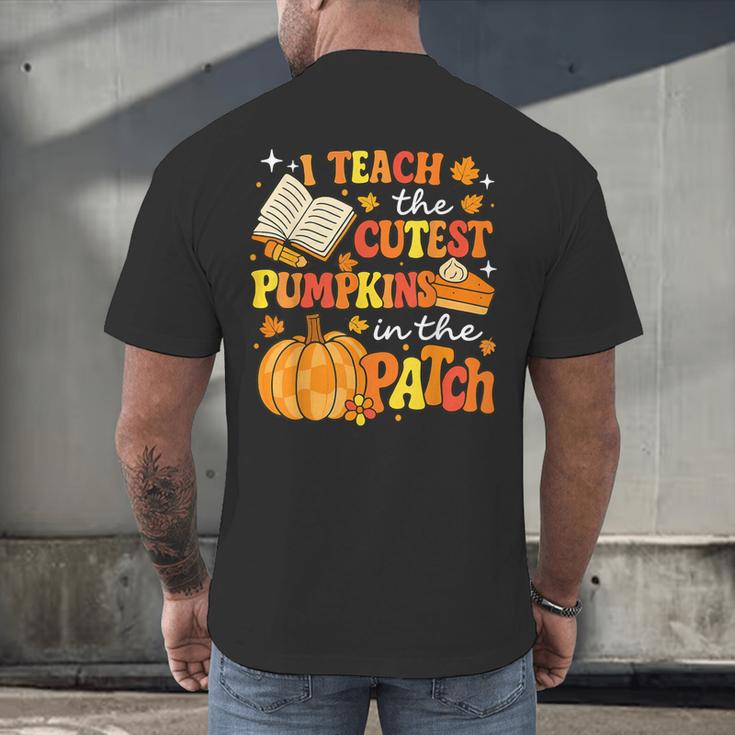 I Teach The Coolest Pumpkins In The Patch Teacher Halloween Men's Back Print T-Shirt, gift for family, gift for coworker