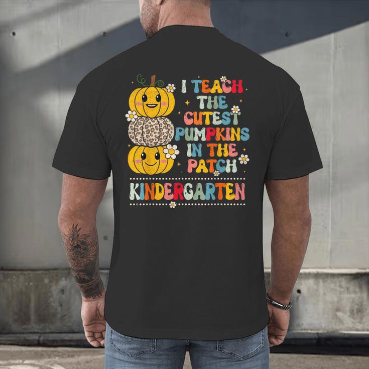 I Teach The Cutest Pumpkins Kindergarten Teacher Halloween Men's Back Print T-Shirt, gift for family, gift for coworker I Teach The Cutest Pumpkins Kindergarten Teacher Halloween Men's Back Print T-Shirt, gift for family, gift for coworker