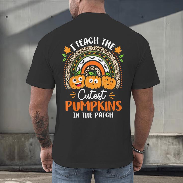 I Teach The Cutest Pumpkins In The Patch Teacher Halloween Men's Back Print T-Shirt, gift for family, gift for coworker I Teach The Cutest Pumpkins In The Patch Teacher Halloween Men's Back Print T-Shirt, gift for family, gift for coworker