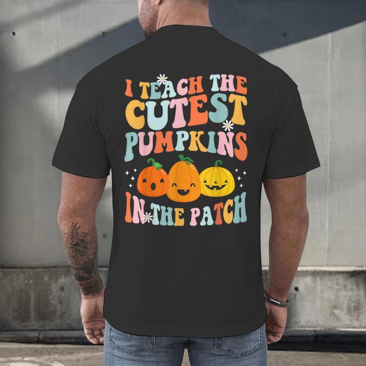 I Teach The Cutest Pumpkins In The Patch Teacher Men's Back Print T-Shirt, gift for family, gift for coworker I Teach The Cutest Pumpkins In The Patch Teacher Men's Back Print T-Shirt, gift for family, gift for coworker