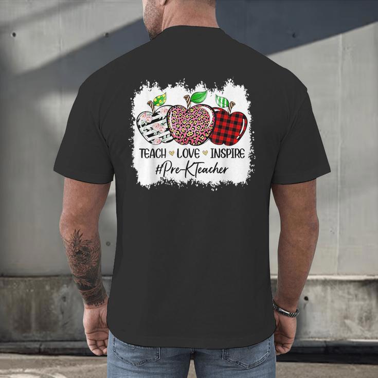 Teach Love Inspire Pre-k Teacher Apple Leopard Red Plain Men's Back Print T-Shirt, gift for family, gift for coworker Teach Love Inspire Pre-k Teacher Apple Leopard Red Plain Men's Back Print T-Shirt, gift for family, gift for coworker