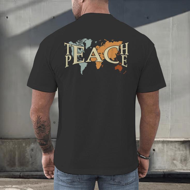 Teach Peace Teacher Teacher Men's Back Print T-Shirt, gift for family, gift for coworker Teach Peace Teacher Teacher Men's Back Print T-Shirt, gift for family, gift for coworker