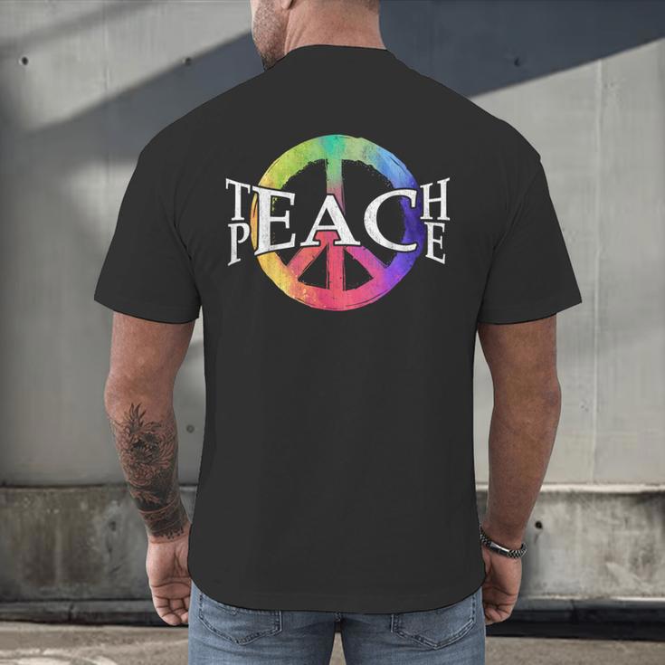 Teach Peace For Teachers And Educators Counselor Men's Back Print T-Shirt, gift for family, gift for coworker Teach Peace For Teachers And Educators Counselor Men's Back Print T-Shirt, gift for family, gift for coworker