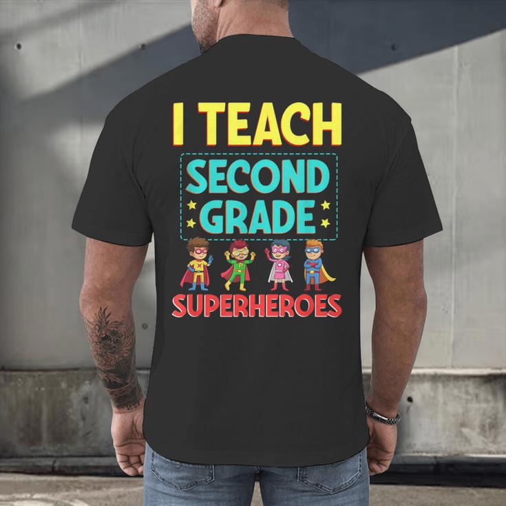 I Teach Second Grade Superheroes Teacher Superhero Men's Back Print T-Shirt, gift for family, gift for coworker I Teach Second Grade Superheroes Teacher Superhero Men's Back Print T-Shirt, gift for family, gift for coworker