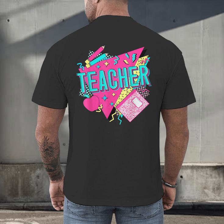 Teacher 90s Retro Colorful Teacher Of The 90s Back To School Men's Back Print T-Shirt, gift for family, gift for coworker Teacher 90s Retro Colorful Teacher Of The 90s Back To School Men's Back Print T-Shirt, gift for family, gift for coworker