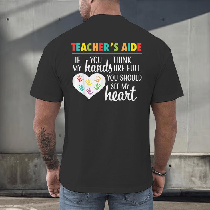 Teacher Aide Appreciation Cute Heart Tee For Women Men's Back Print T-Shirt, gift for family, gift for coworker