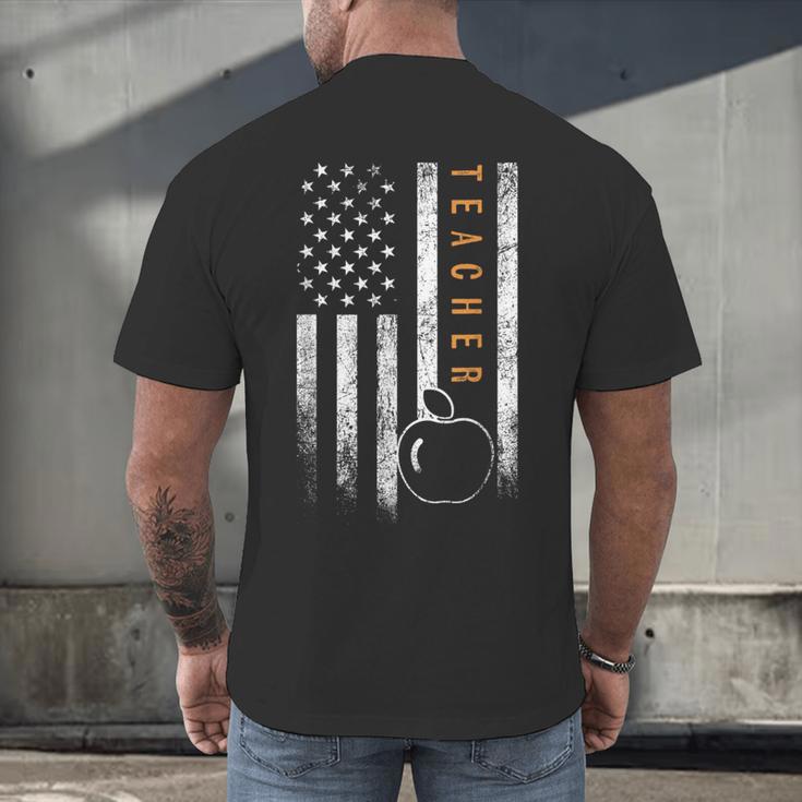 Teacher American Flag Teacher's Day Teaching Men's Back Print T-Shirt, gift for family, gift for coworker