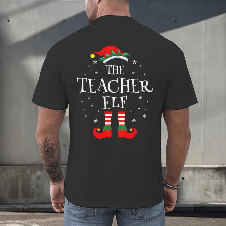 The Teacher Elf Christmas Family Matching Group Xmas Men's Back Print T-Shirt, gift for family, gift for coworker