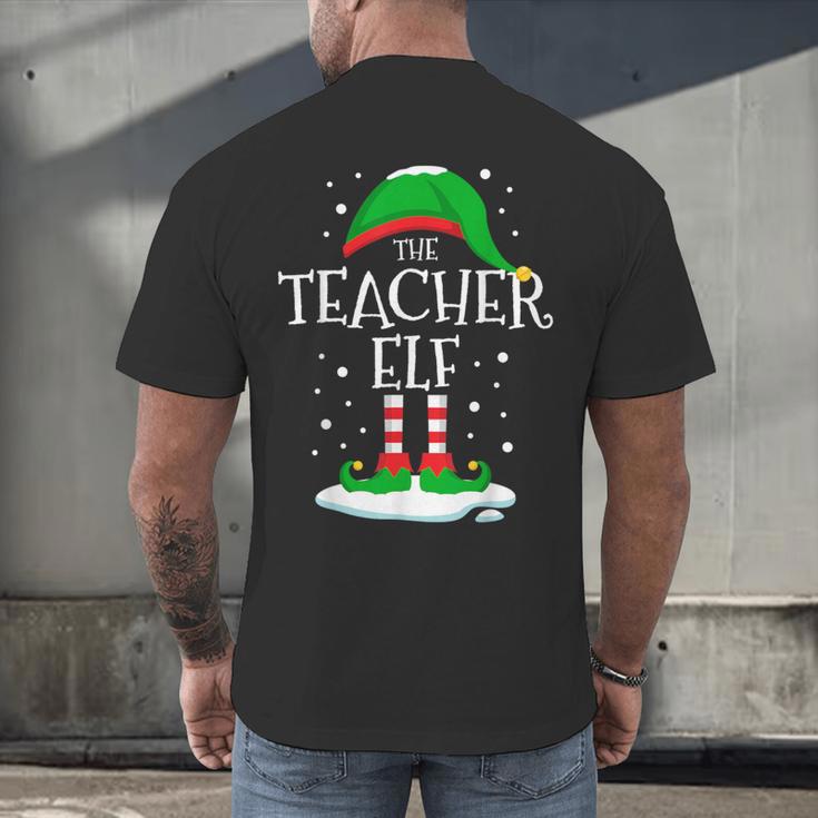 The Teacher Elf Christmas Family Matching Xmas Group For Men Women Men's Back Print T-Shirt, gift for family, gift for coworker The Teacher Elf Christmas Family Matching Xmas Group For Men Women Men's Back Print T-Shirt, gift for family, gift for coworker