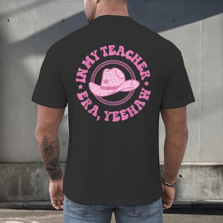 In My Teacher Era Yeehaw Pink Teacher Western Cowgirl Men's Back Print T-Shirt, gift for family, gift for coworker