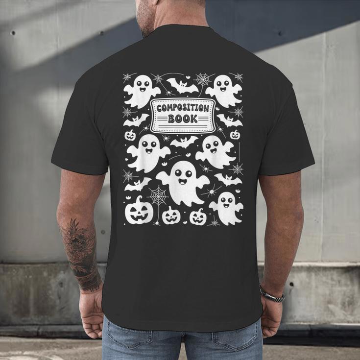 Teacher Halloween Composition Notebook Costume Halloween Men's Back Print T-Shirt, gift for family, gift for coworker Teacher Halloween Composition Notebook Costume Halloween Men's Back Print T-Shirt, gift for family, gift for coworker