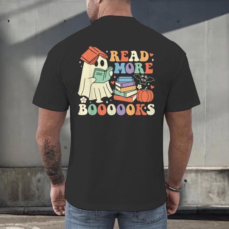 Teacher Halloween Cute Booooks Ghost Read More Books Men's Back Print T-Shirt, gift for family, gift for coworker Teacher Halloween Cute Booooks Ghost Read More Books Men's Back Print T-Shirt, gift for family, gift for coworker