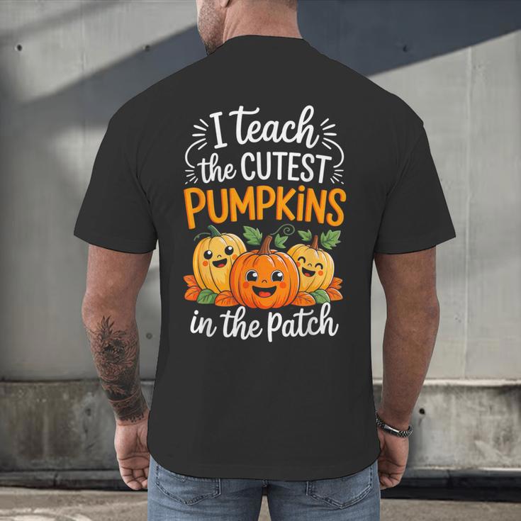 Teacher Halloween Pre-K Teacher Kindergarten Cutest Pumpkins Men's Back Print T-Shirt, gift for family, gift for coworker Teacher Halloween Pre-K Teacher Kindergarten Cutest Pumpkins Men's Back Print T-Shirt, gift for family, gift for coworker