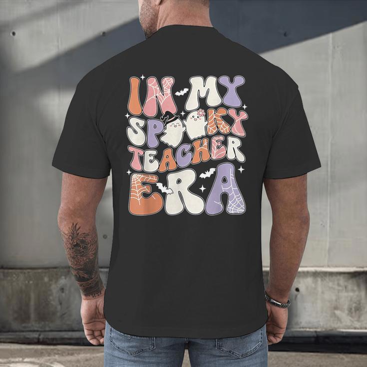 Teacher Halloween In My Spooky Teacher Era Retro Groovy Men's Back Print T-Shirt, gift for family, gift for coworker